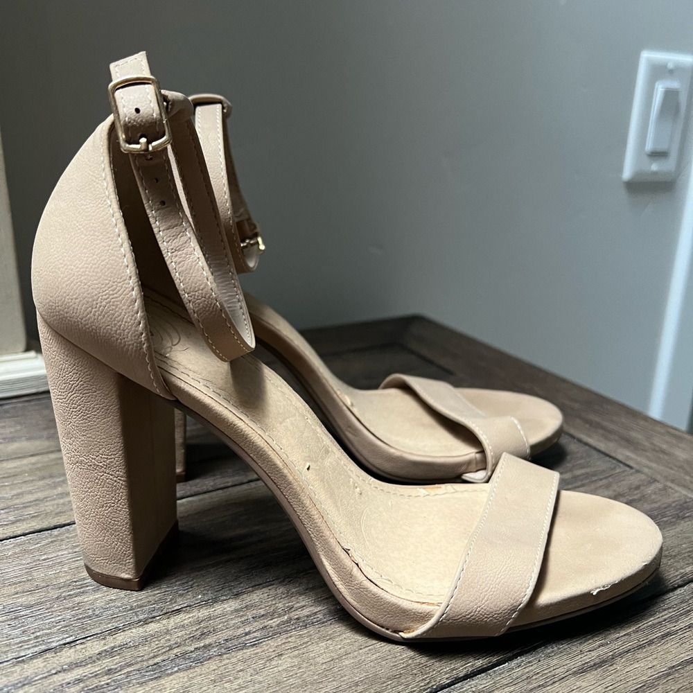 Elegant Nude Women's Block Heels
